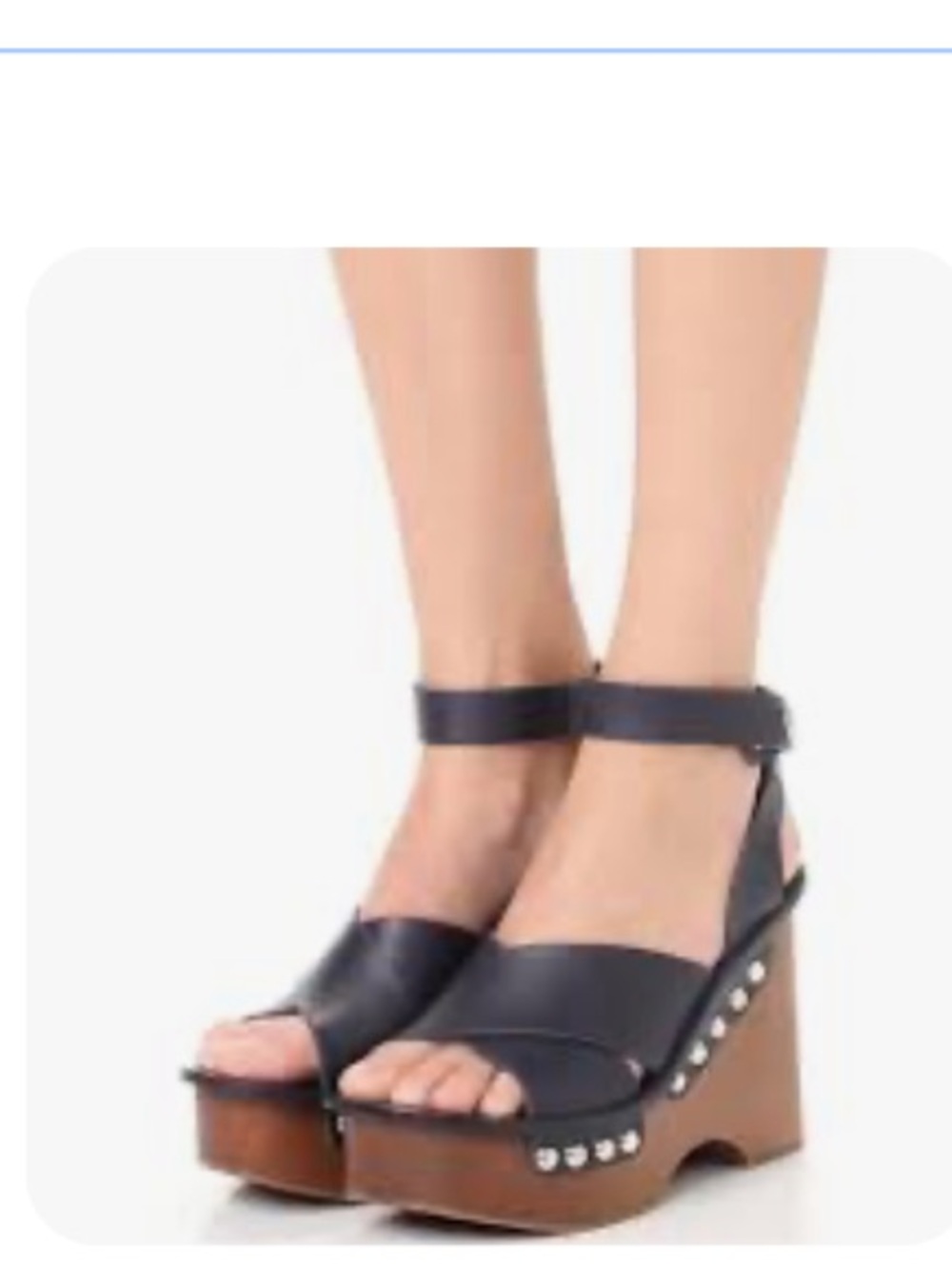 rag & bone Navy Leather Studded Platform Sandals